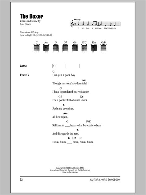 The Boxer by Simon & Garfunkel - Guitar Chords/Lyrics - Guitar Instructor