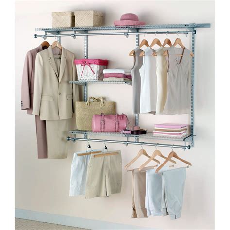 Rubbermaid 3-6 ft. Configurations Custom Closet Kit - Titanium | Closet ...