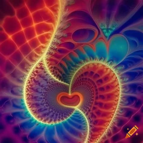 Fractal art with heart shapes
