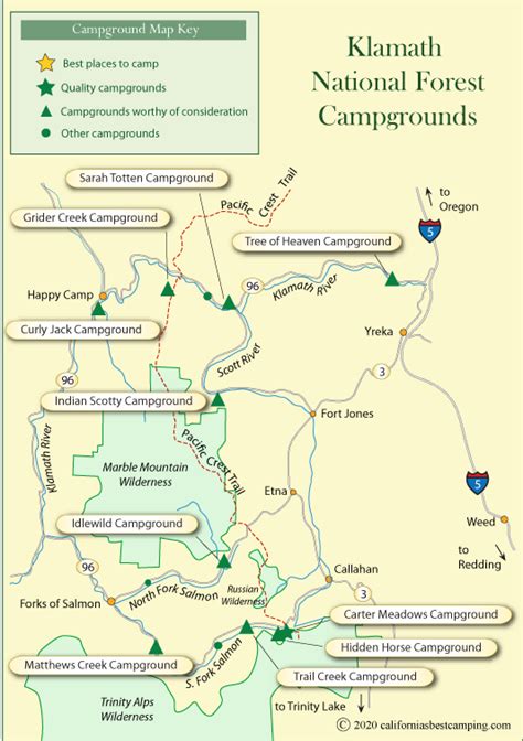 Klamath National Forest Campground Map