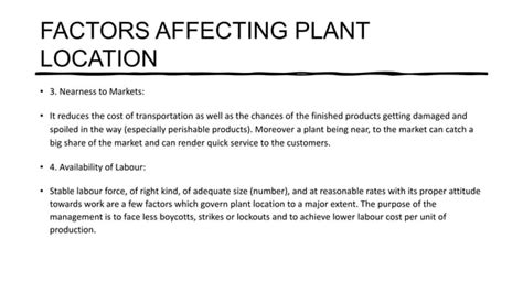 Factors Affecting Plant Location | PPT