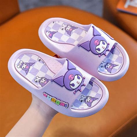 Sanrio Cartoon Children Slippers Anime Cute Hello Kitty Kuromi Girl ...