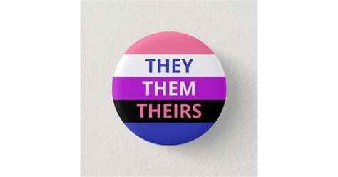 They/Them Pronouns Genderfluid Flag Badge | Zazzle