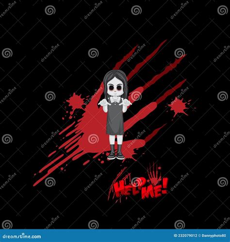 Halloween Help Me Font Logo with Creepy Ghost Stock Vector ...