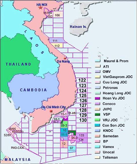 Coastal area with oil and gas lots. Source: PVN Petroleum-Vietnam ...