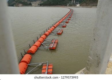 Orange Log Boom Floating Front Hydroelectric Stock Photo 1279573996 | Shutterstock