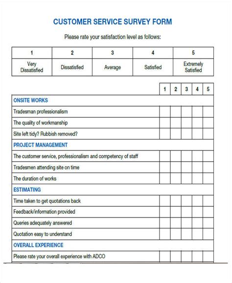 FREE 8+ Printable Survey Forms in PDF | MS Word