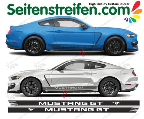 Ford MUSTANG GT - Side Stripes Graphics Decals Sticker Kit - N° 3147