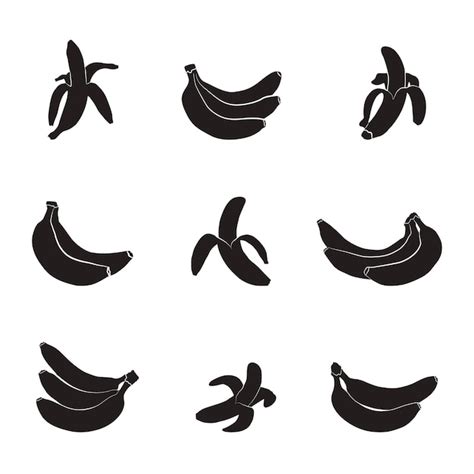 Premium Vector | Banana silhouettes, Bananas silhouette collection.