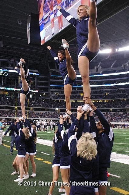 Cheerleading, BYU, cheer, cheerleader, heel stretch stunt from Cheerleading: Utah Schools: BYU ...