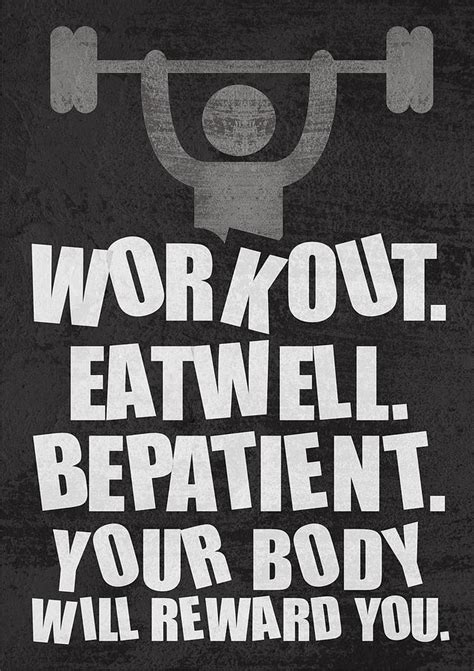 Gym Motivational Quotes Poster Digital Art by Lab No 4 - The Quotography Department