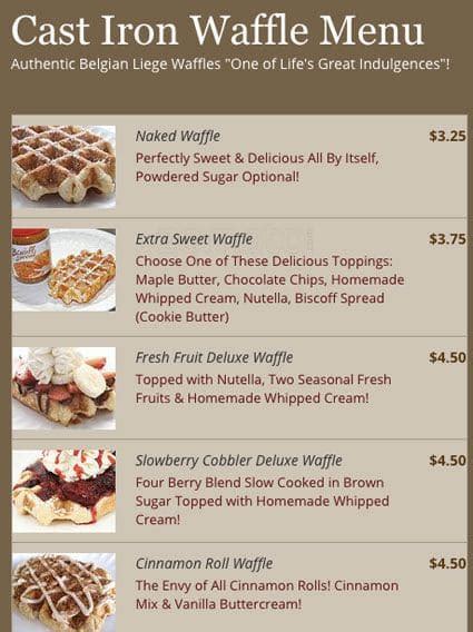 Cast Iron Waffles Menu, Menu for Cast Iron Waffles, Ballantyne ...