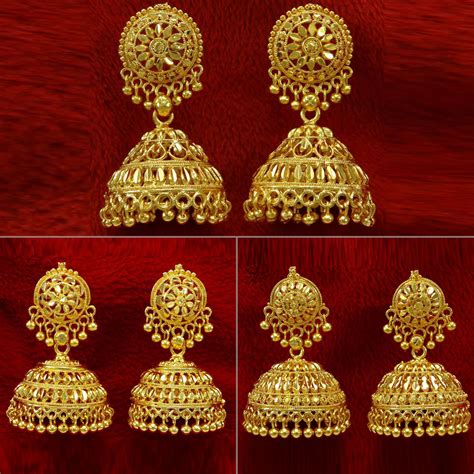 Made from alloy these Jhumka are light in weight and durable. The 18 ...