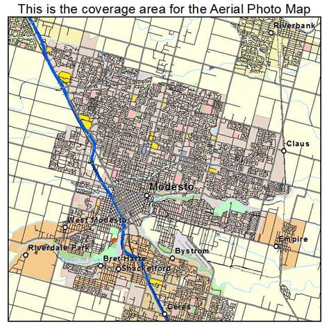 Aerial Photography Map of Modesto, CA California