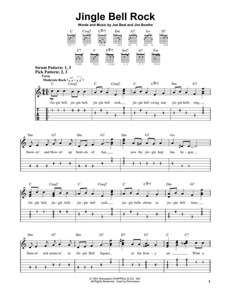 Jingle Bell Rock by Bobby Helms - Easy Guitar Tab - Guitar Instructor