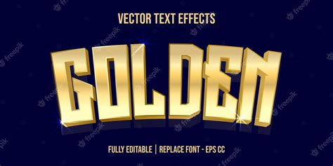 Premium Vector | Golden text effects with glossy golden gradient