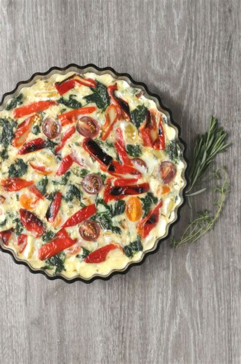 Egg White Quiche with Vegetables - Healthy Crustless Quiche Recipe