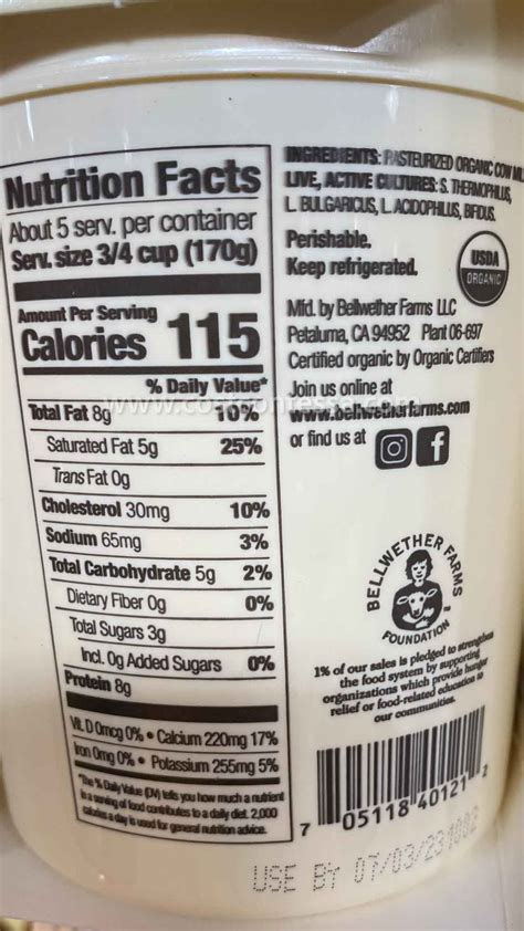 Bellwether Farms A2 Organic Whole Milk Yogurt at Costco | CostContessa