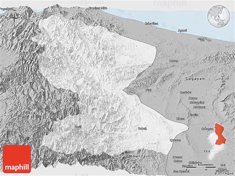 Gray Panoramic Map of Kalinga-Apayao