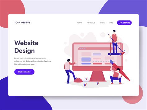 Landing page template of Website Design Illustration Concept. Isometric ...