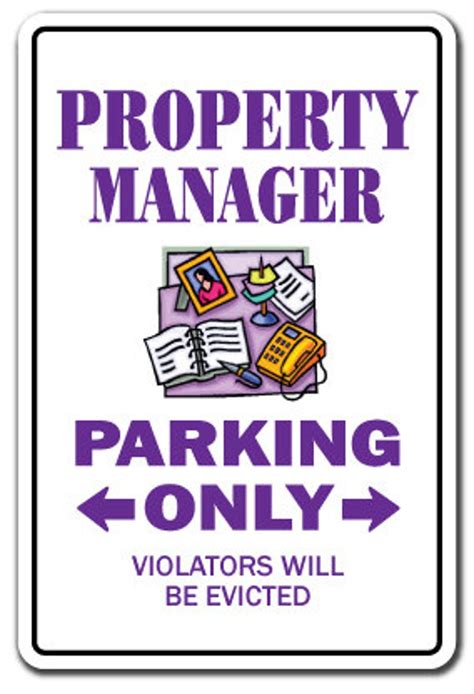 Property Manager sign Parking Signs Apartment Gift - Etsy