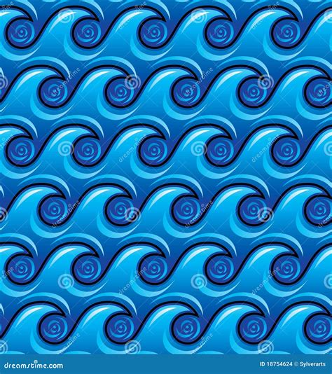 Ocean Waves Seamless Pattern. Stock Vector - Image: 18754624