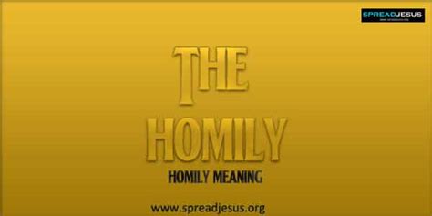 The Homily Meaning of Homily catholic Homily means The Homily