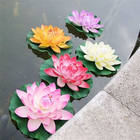 10cm Huge Artificial Foam Lotus Flowers Water Floating Plants Pool SPA Floral 1p | Floating ...
