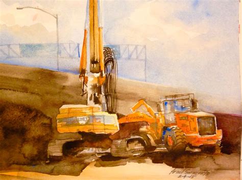 Construction Site 1 | Construction site, Painting, Original paintings