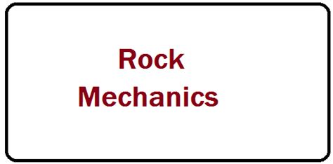 Rock Mechanics – Expert Notes Online