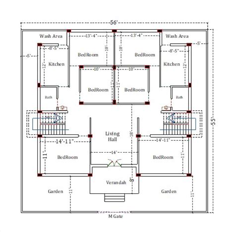 3000 square feet house plan | 2 brothers house plan | DK 3D Home Design