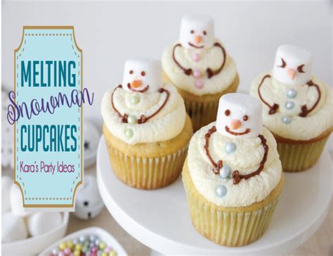 Kara's Party Ideas Melting Snowman Cupcake Recipe | Kara's Party Ideas