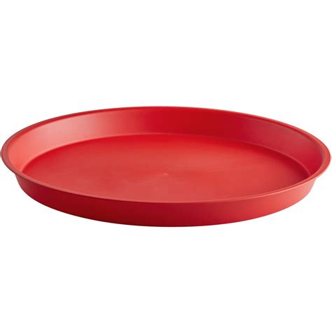 HS Inc. HS1075-RC 13" Red Round Crawfish / Oyster Plastic Serving Tray ...