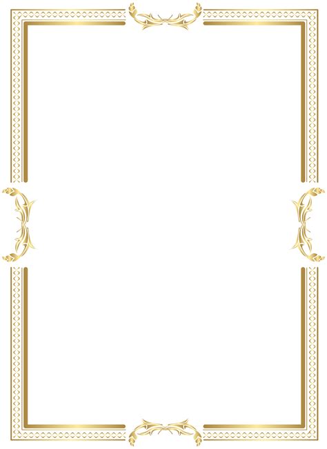 Elegant Gold Border Transparent
