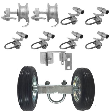 6" CHAIN LINK ROLLING GATE HARDWARE KIT: (Chain Link Fence Gate Parts) (6" Rut Runner, 2 Track ...