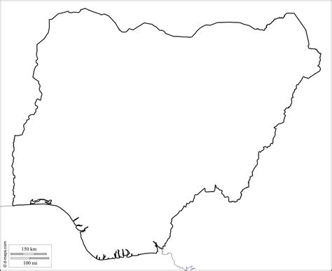 Nigeria map outline - Map of nigeria outline (Western Africa - Africa)