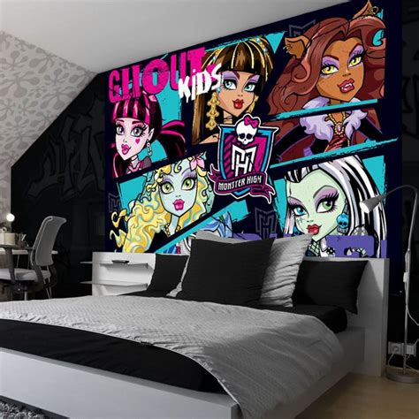 Monster High Bedroom Theme | Home > Monster High "Ghoul kids" Wallpaper...great-kidsbedrooms.co ...