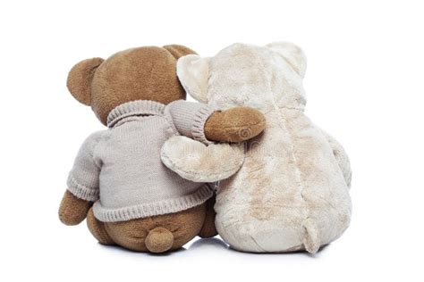 Back View Of Two Teddy Bears Hugging Each Other Stock Image - Image of bear, childhood: 9499165