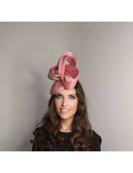 Woman wedding fascinator coral and light pink|Wedding hats for women|€106.00