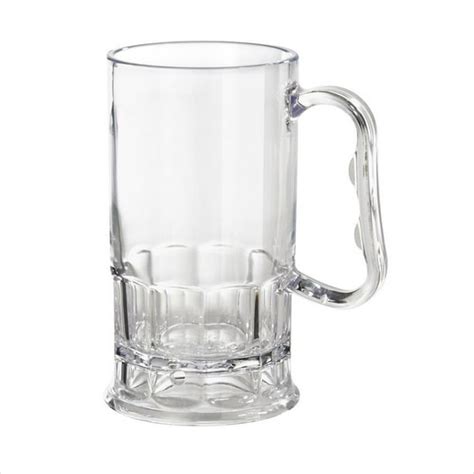 Plastic Reusable 10 oz 2.75 x 5 Beer Mug with Handle Clear SAN,Pack of ...