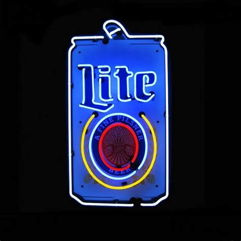 Cheap Beer Neon Signs Miller Lite Can Neon Beer Cafe Sign Lights For Bars Clubs Bar Open Neon ...