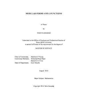 Fillable Online modular forms and l-functions - OAKTrust - Texas A&M University Fax Email Print ...