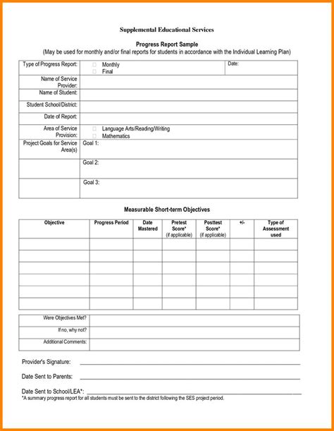 The terrific Progress Report Format Student Progress Report Template Pdf Inside School Progres ...