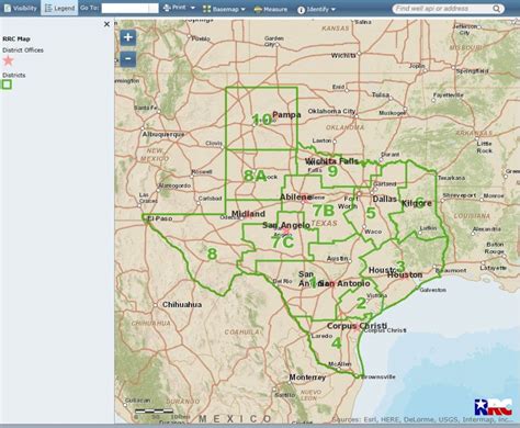 Texas Railroad Commission Districts, And Oil And Gas Map Of Texas ...