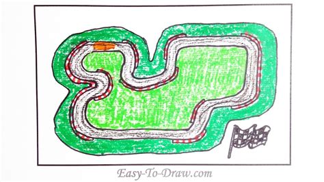 How to draw a race track with guardrail step by step - Free & Easy Tutorial - YouTube