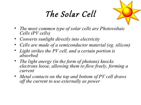 Solar cells and its applications