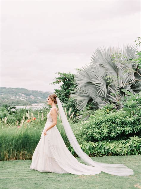 Round Hill Resort Jamaica Wedding | Long Cathedral Veil | Tropical Wedding Jamaica Wedding ...