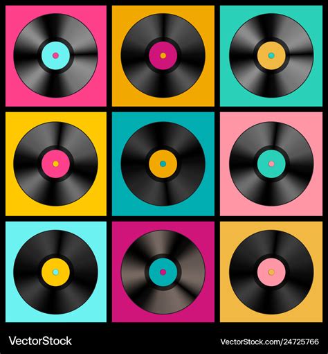 Retro music background with vinyl records - lp Vector Image