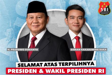 Pimpinan Beserta Keluarga Besar SBI Ucapkan Selamat Kepada Prabowo Subianto dan Gibran ...