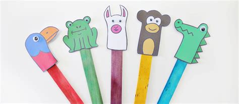 5 Animal Popsicle Stick Puppet Printables | Puppets for kids, Popsicle sticks, Craft stick crafts